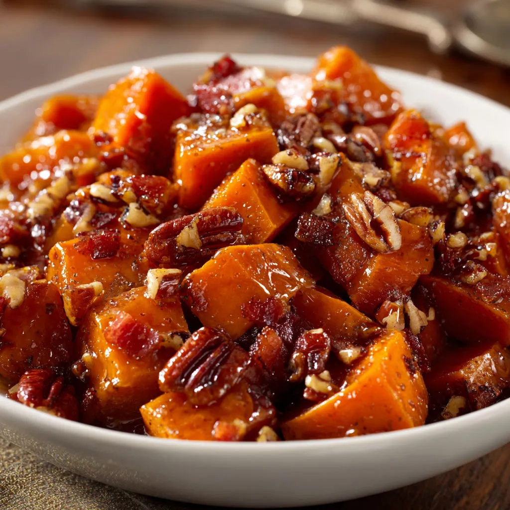 Bacon-Infused Savory Candied Yams Recipe