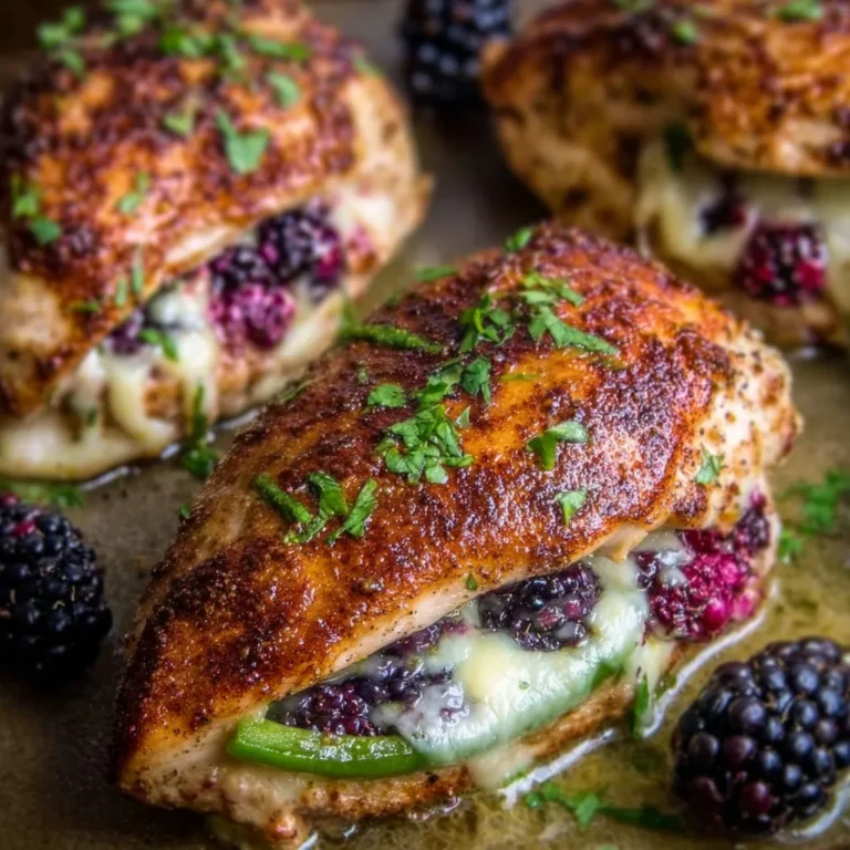 Blackberry Jalapeno Chicken with Melty Cheese