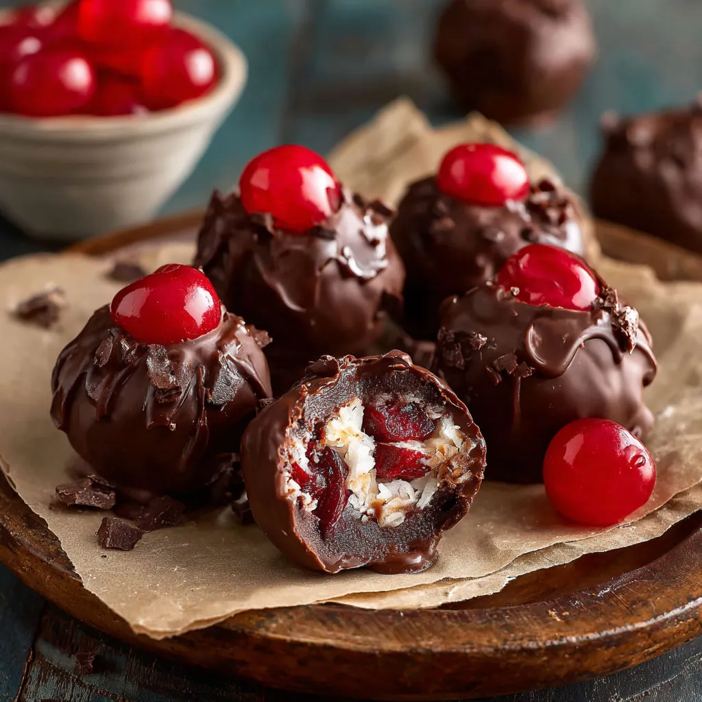 Bourbon Cherry Pecan Truffles