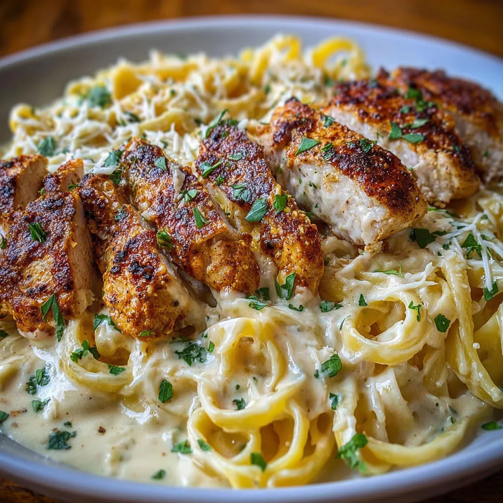 Cajun Chicken Alfredo with Cheesy Pasta