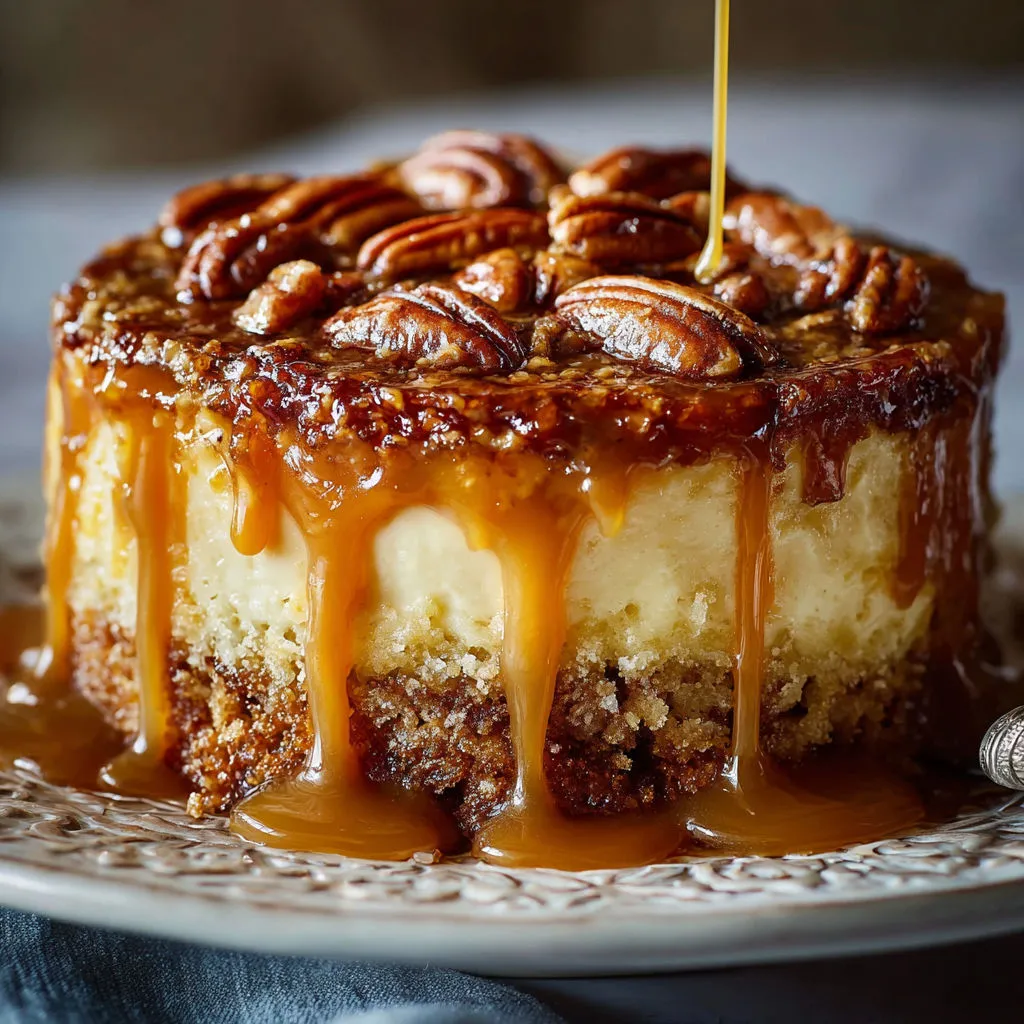Caramel Pecan Crème Brûlée Cake