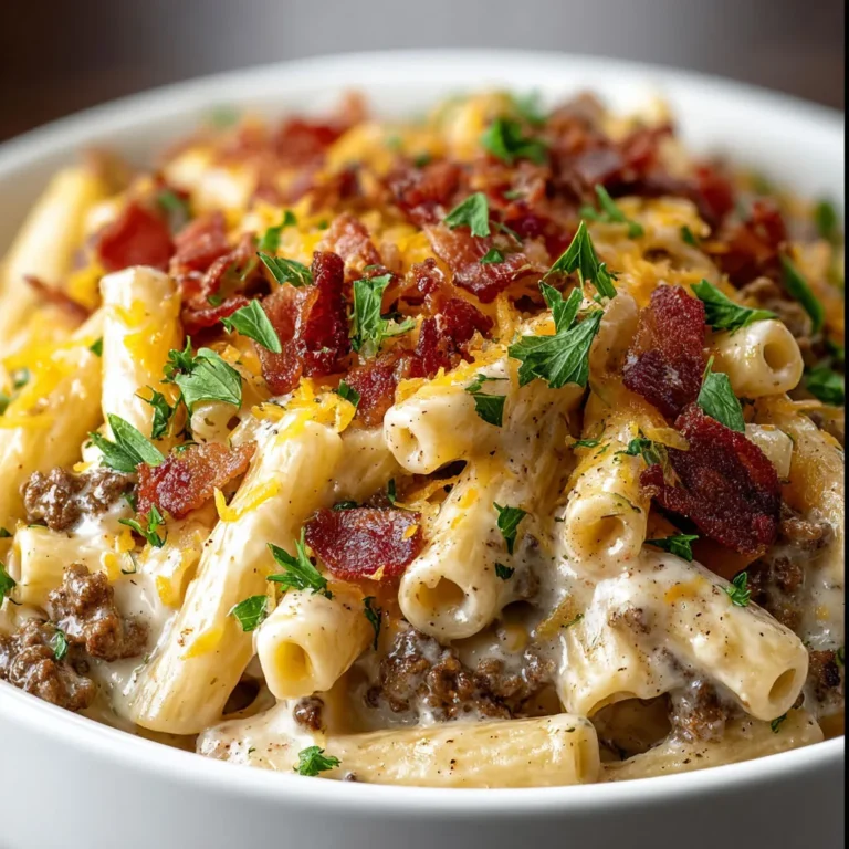 Cheeseburger Bacon Alfredo Pasta: Ultimate Loaded Recipe