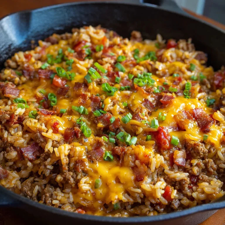 Cheeseburger Bacon Rice: Quick One-Pot Meal