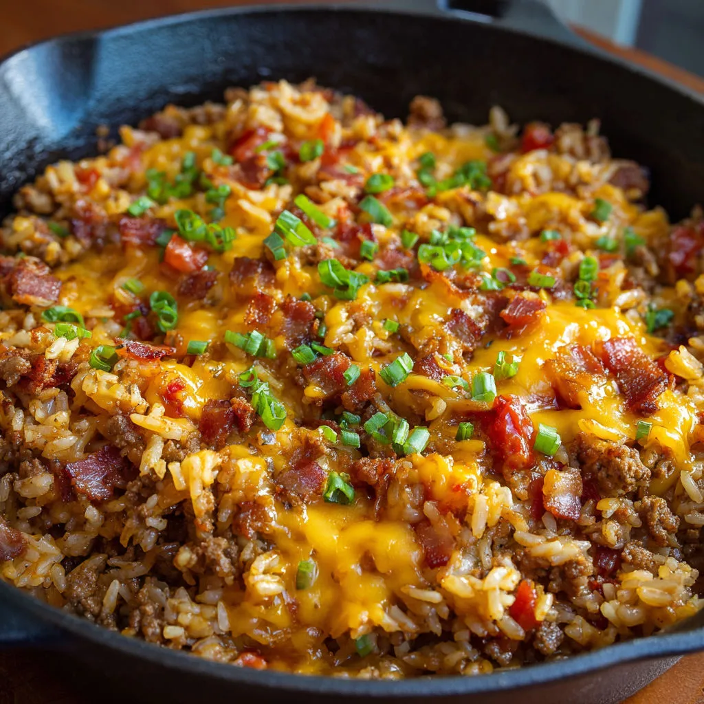 Cheeseburger Bacon Rice: Quick One-Pot Meal