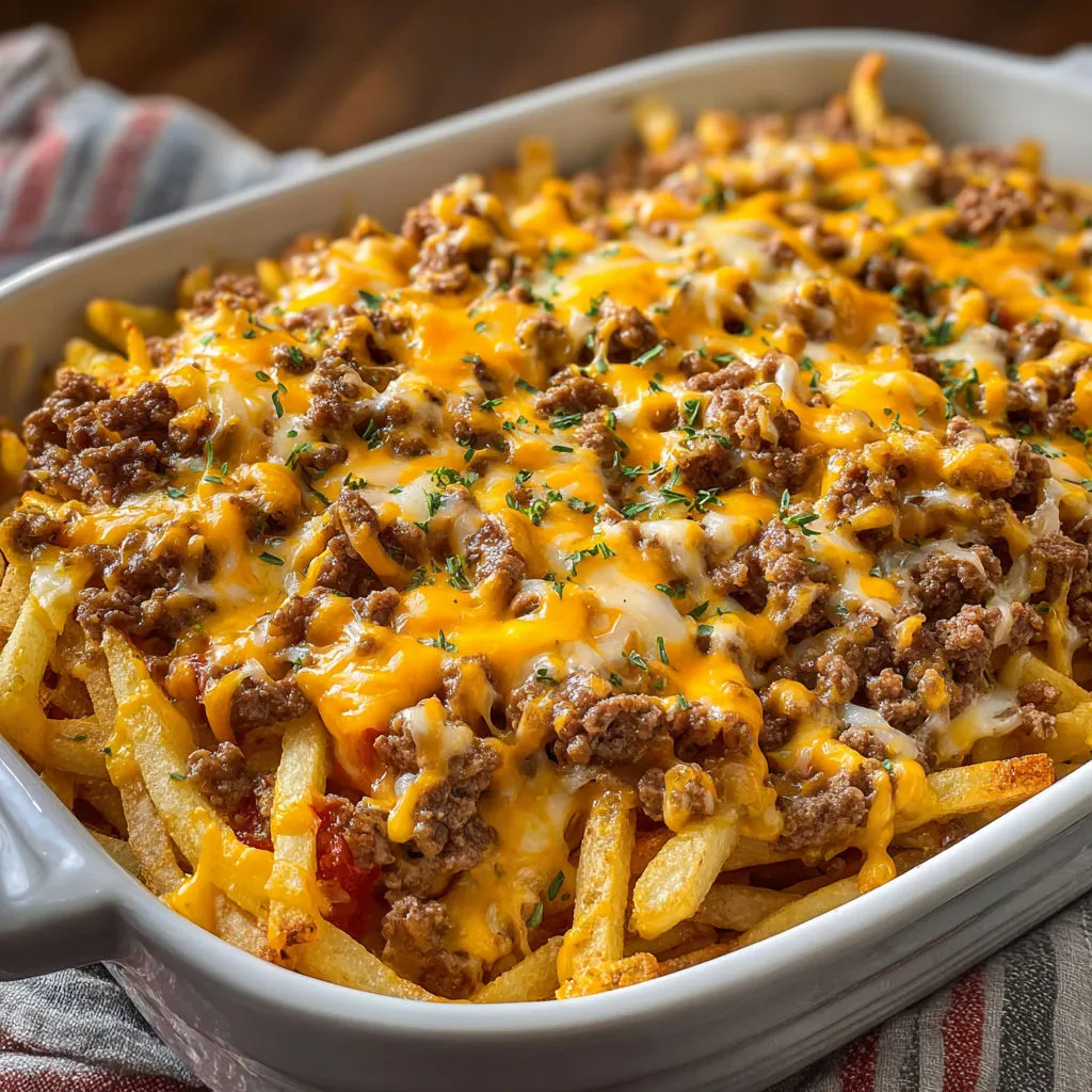 Cheeseburger French Fry Casserole Recipe