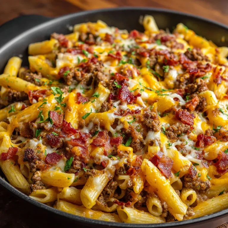 Cheesy Bacon Cheeseburger Pasta Bake Recipe