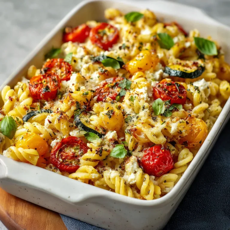 Cheesy Baked Feta Pasta with Vegetables