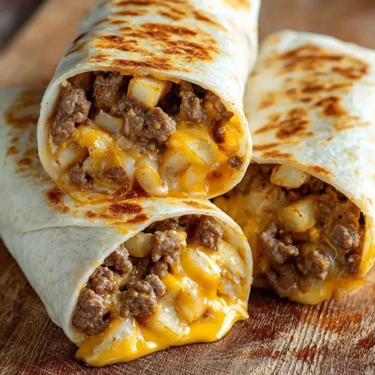 Cheesy Beef Burrito Wrap with Crispy Fries