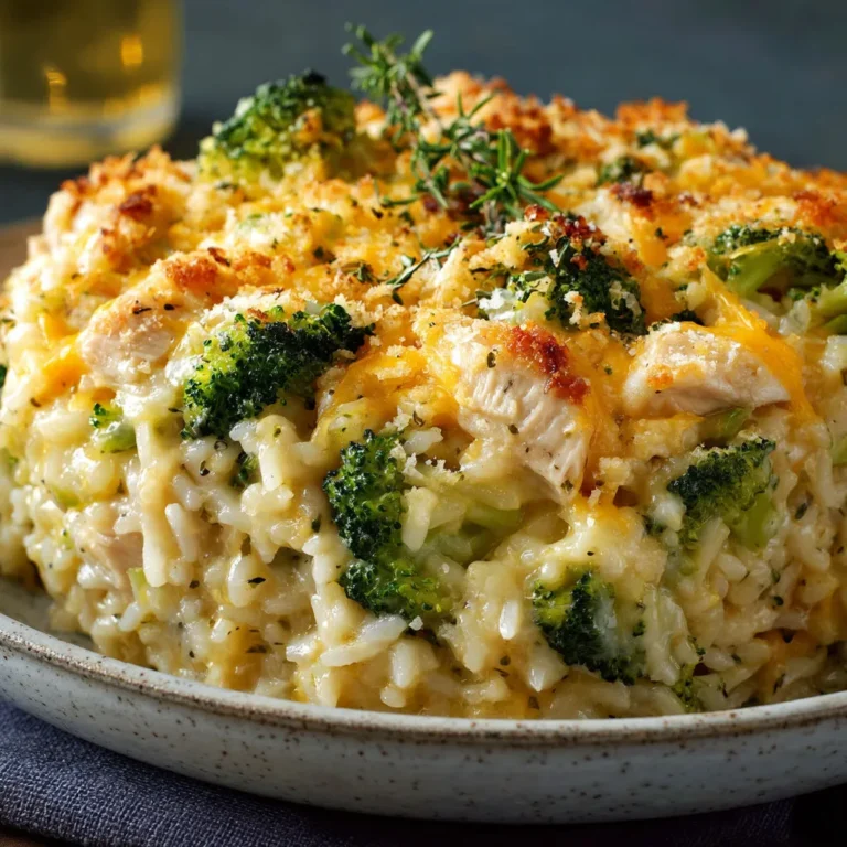 Cheesy Broccoli Rice Chicken Casserole: Easy Dinner Recipe