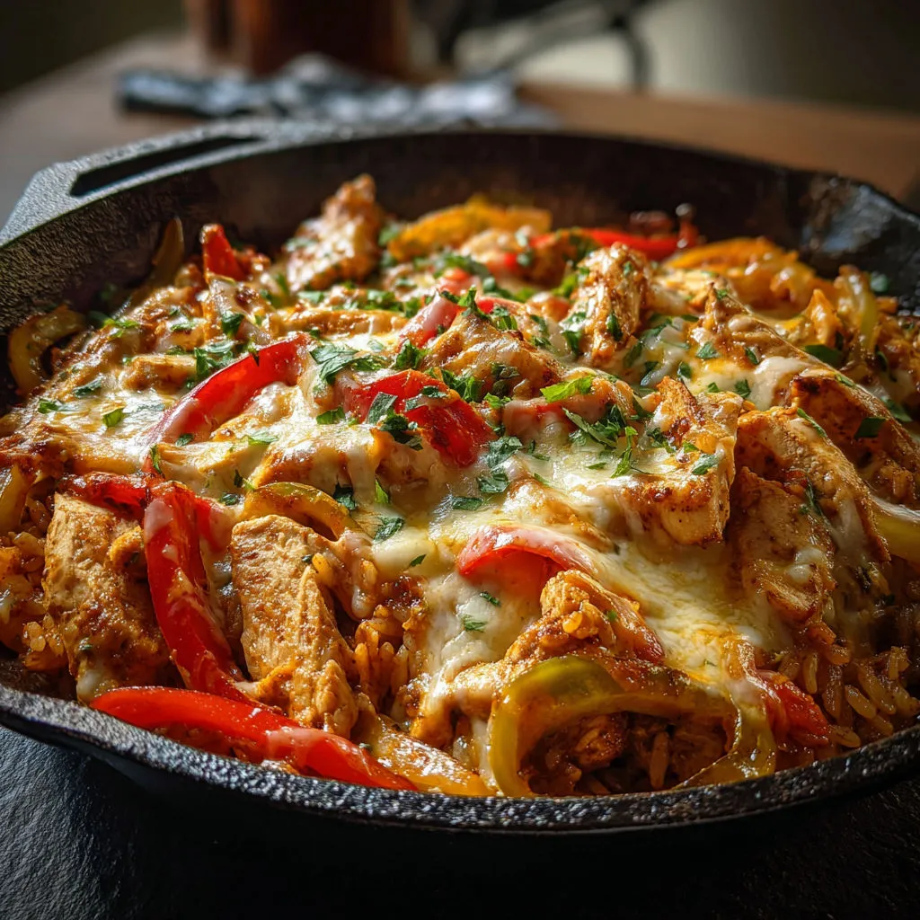 Cheesy Chicken Fajita Skillet Recipe
