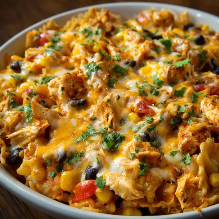 Cheesy Fiesta Chicken Corn Casserole Recipe