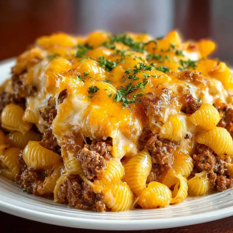 Cheesy Meatloaf Cheddar Shells Bake