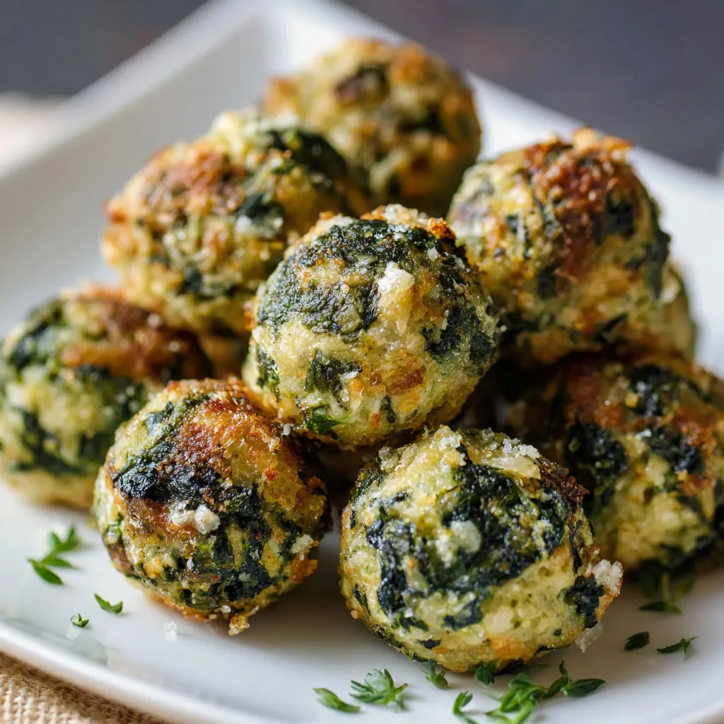 Cheesy Spinach Balls with Butter and Parmesan