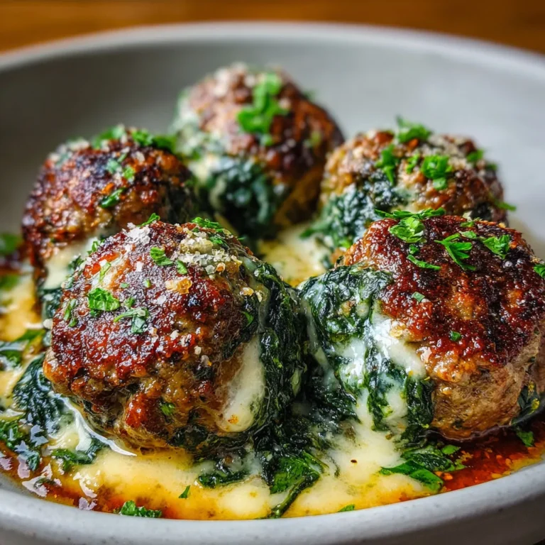 Cheesy Spinach Garlic Meatballs: Easy Recipe