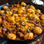 Cheesy Tater Tot Sloppy Joe Casserole