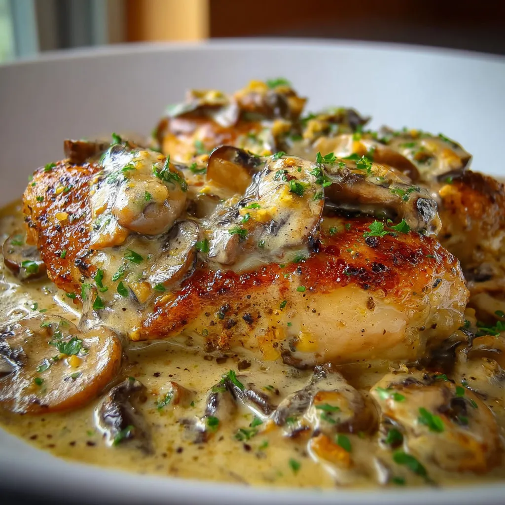 Creamy Baked Chicken Mushroom Casserole