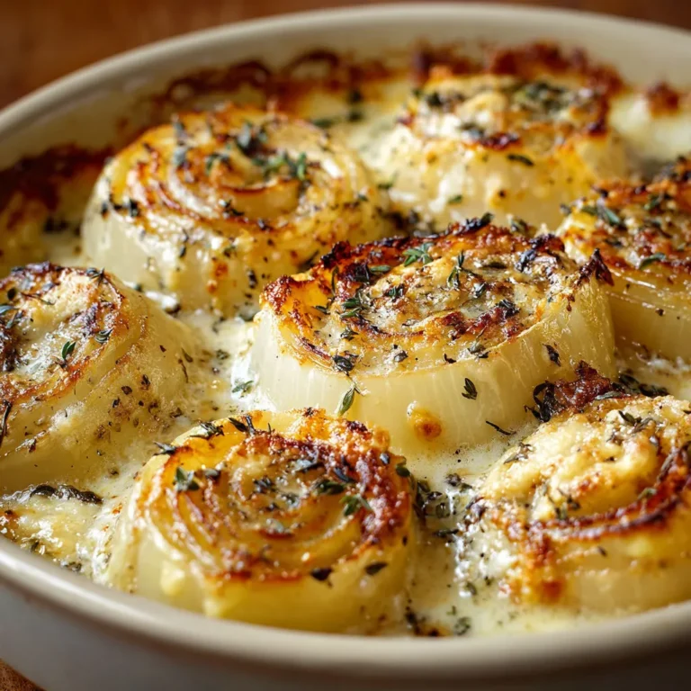 Creamy Baked Onions with Asiago Cheese