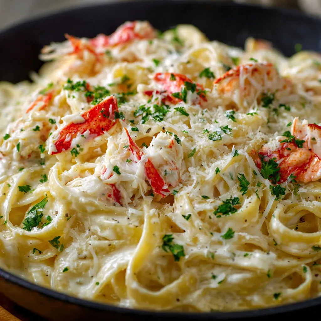 Creamy Crab Fettuccine Alfredo Recipe