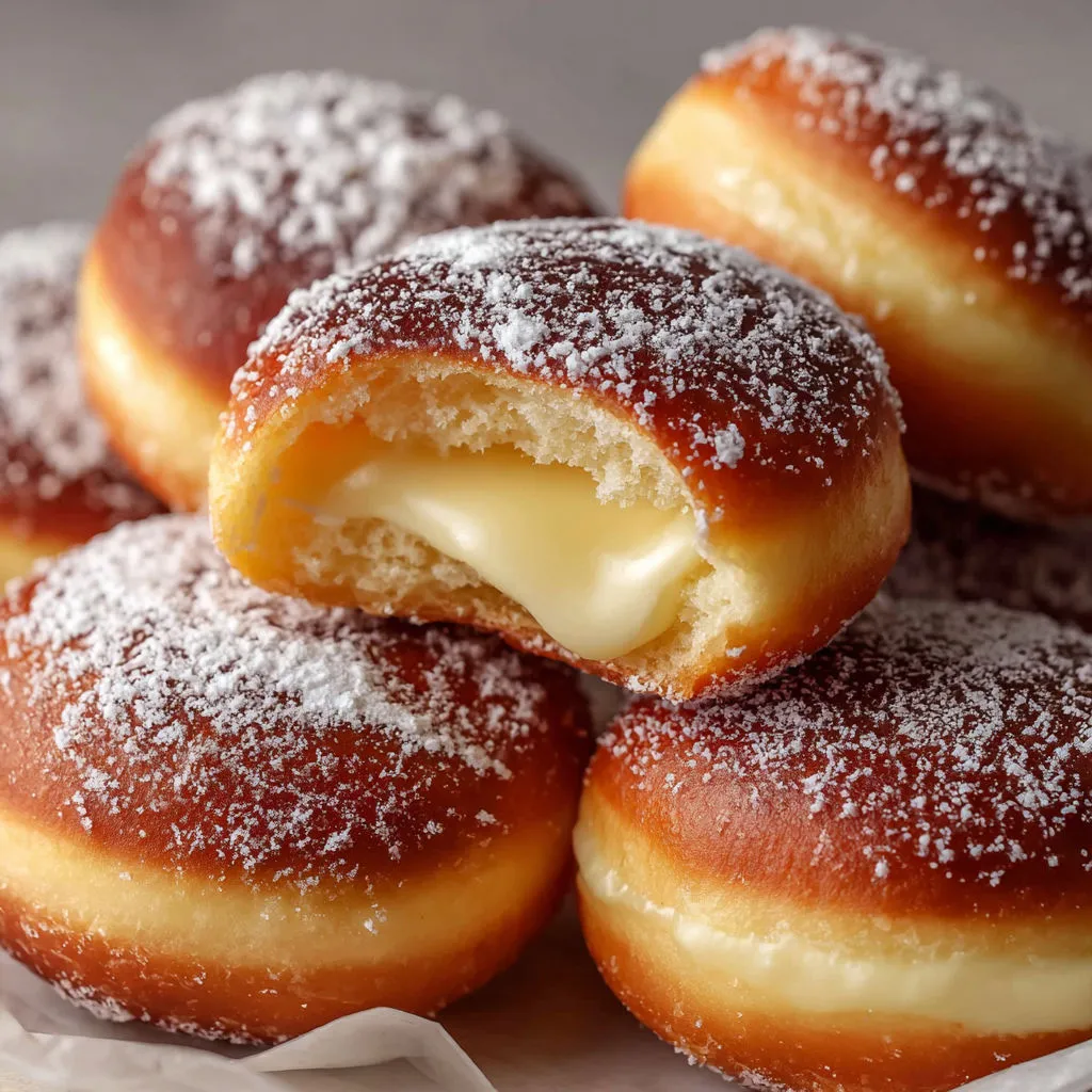 Creamy Custard Stuffed Doughnuts
