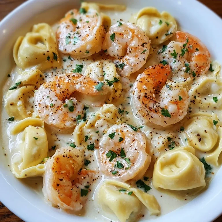 Creamy Shrimp Alfredo with Cheese Tortellini
