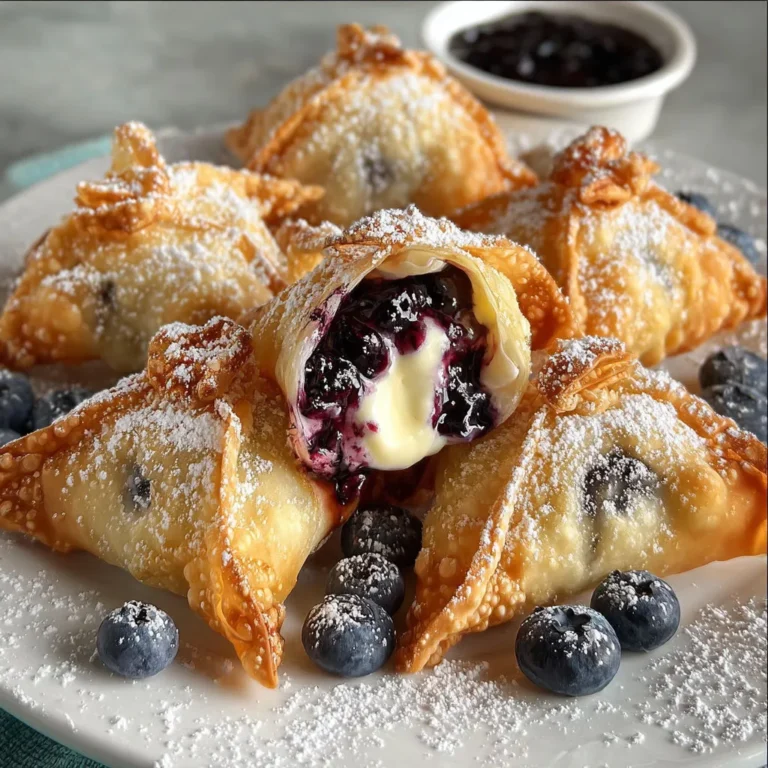 Crispy Blueberry Cheesecake Wontons Recipe