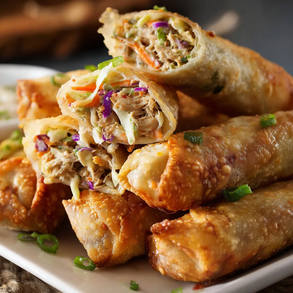 Crispy Chicken Coleslaw Egg Rolls