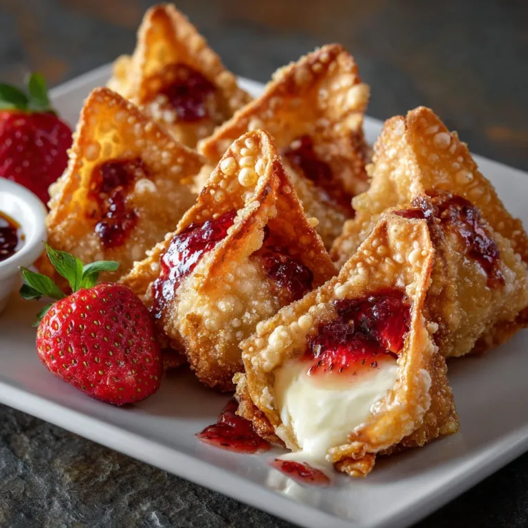 Crispy Strawberry Cheesecake Wontons: Easy Recipe