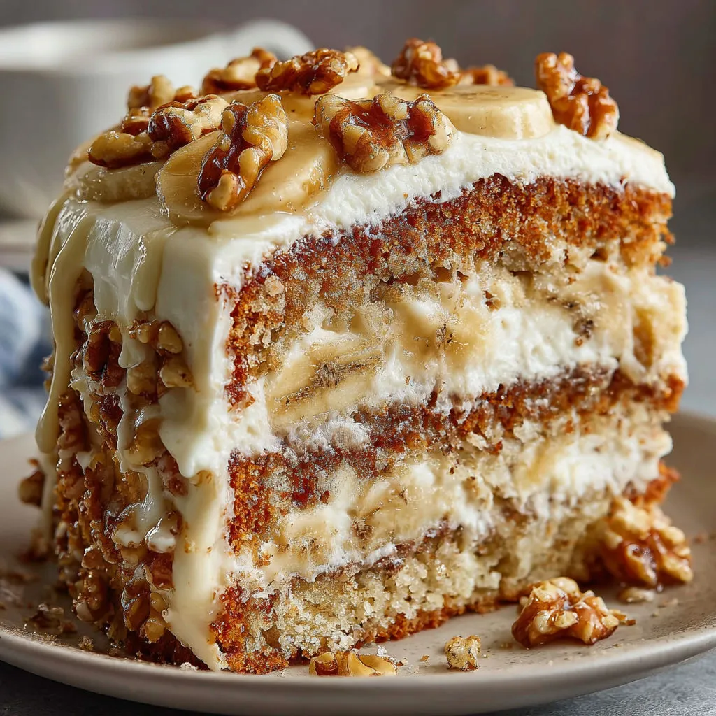 Decadent Banana Walnut Cream Cake Recipe
