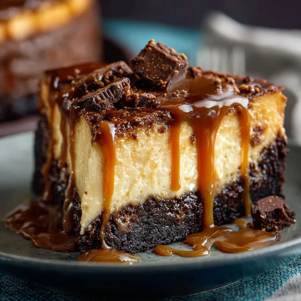 Decadent Caramel Brownie Cheesecake Recipe