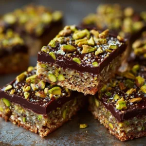 Decadent No-Bake Pistachio Dark Chocolate Bars