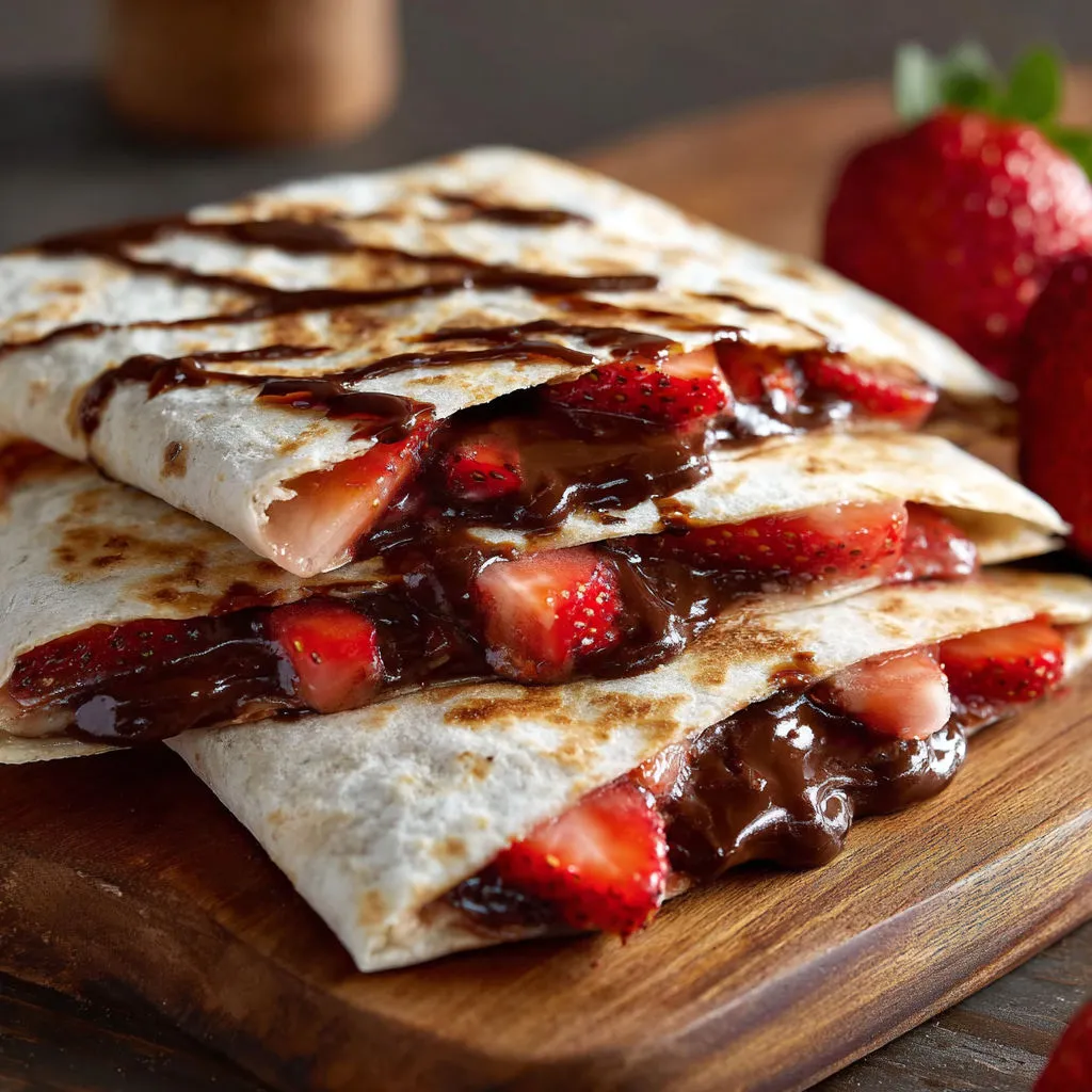 Decadent Nutella Strawberry Dessert Quesadilla