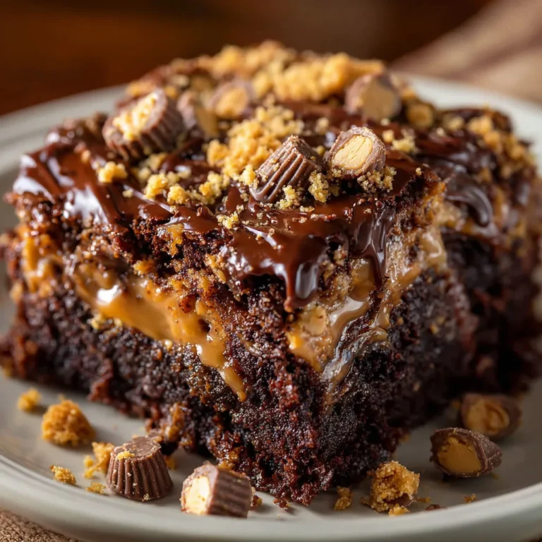Decadent Peanut Butter Cup Dump Cake