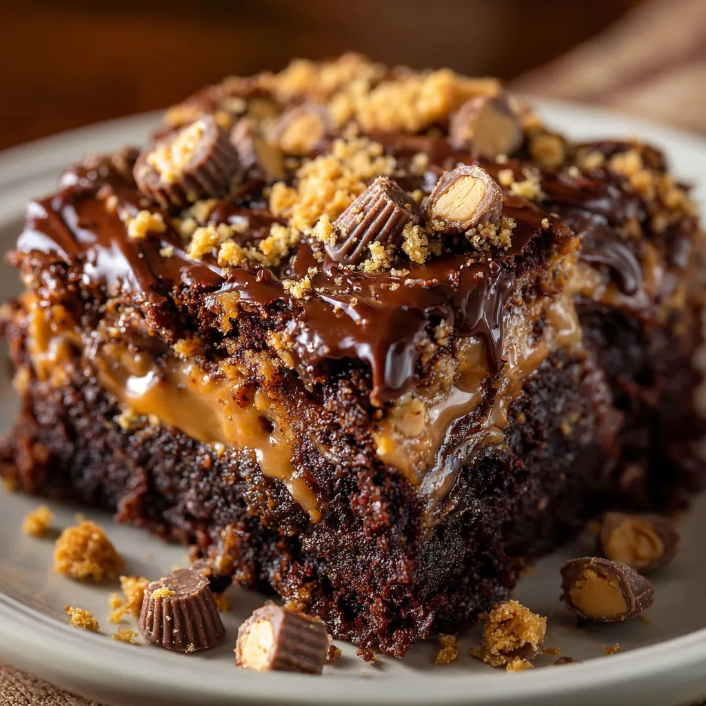 Decadent Peanut Butter Cup Dump Cake