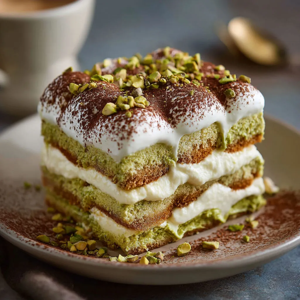 Decadent Pistachio Tiramisu Coffee Cream