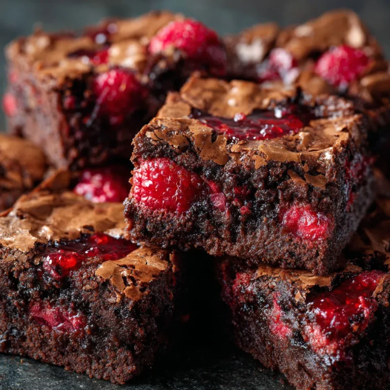 Decadent Raspberry Chocolate Swirl Brownies