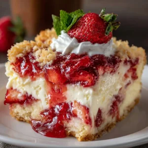 Decadent Strawberry Cheesecake Dump Cake Recipe