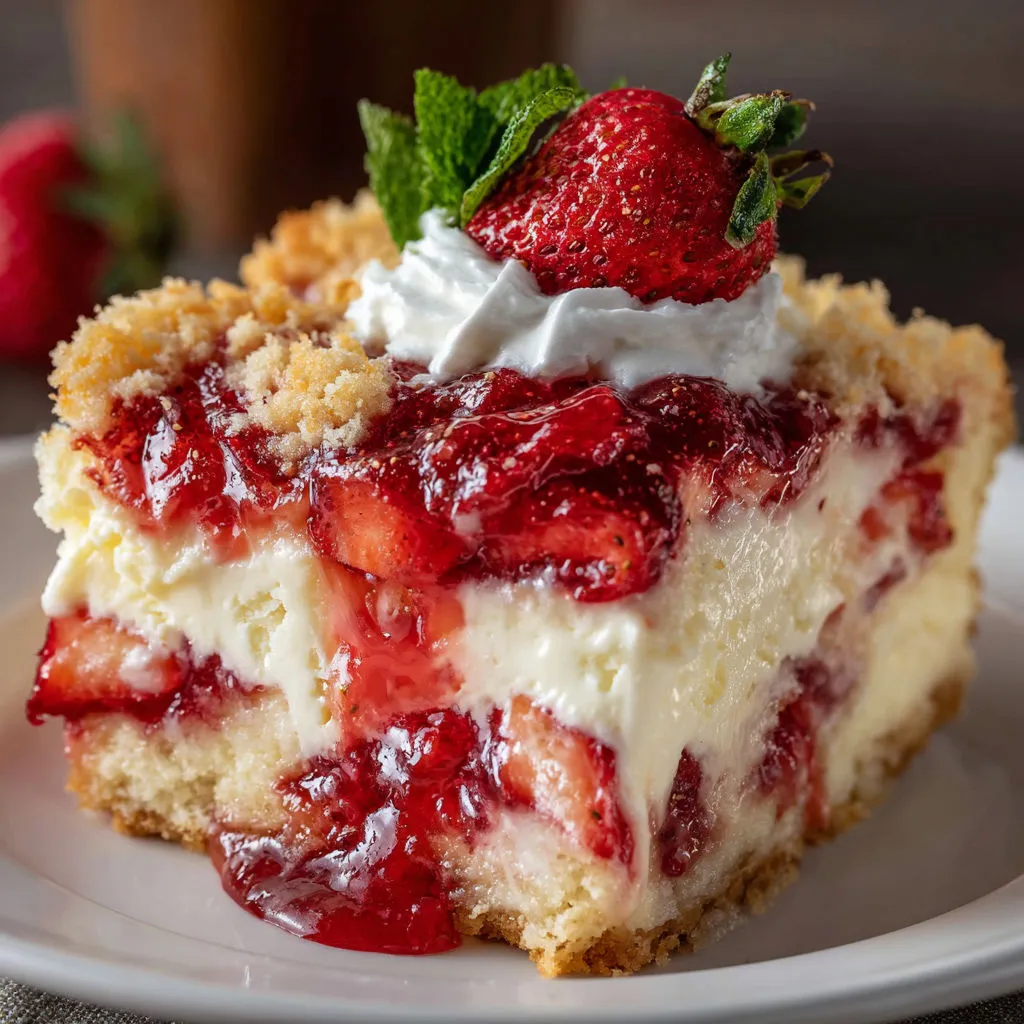 Decadent Strawberry Cheesecake Dump Cake Recipe
