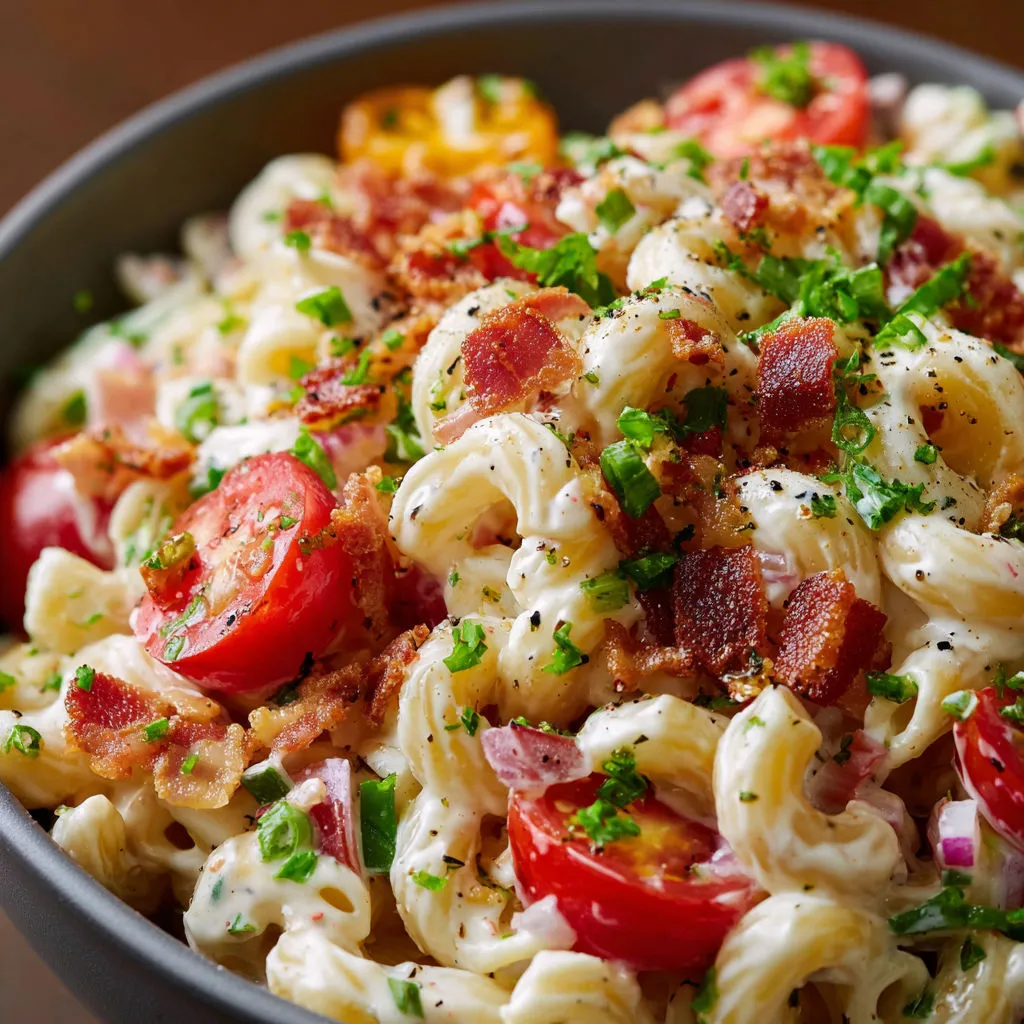 Delicious Bacon BLT Macaroni Salad Recipe