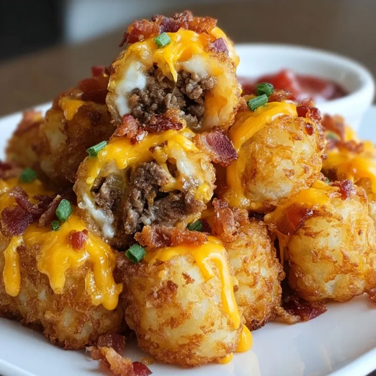Delicious Bacon Cheeseburger Tater Tot Cones