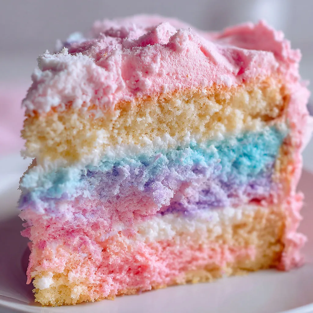 Delicious Cotton Candy Marble Cake Recipe