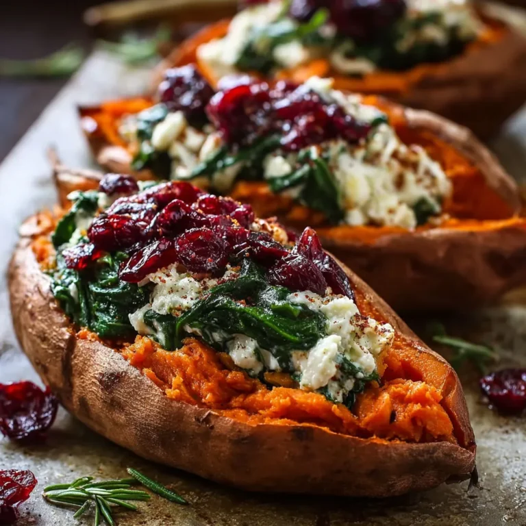 Delicious Cranberry Ricotta Stuffed Sweet Potatoes