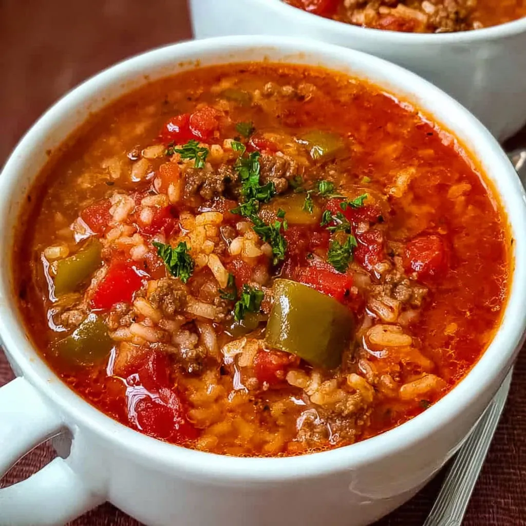 Delicious Slow Cooker Stuffed Pepper Soup Recipe