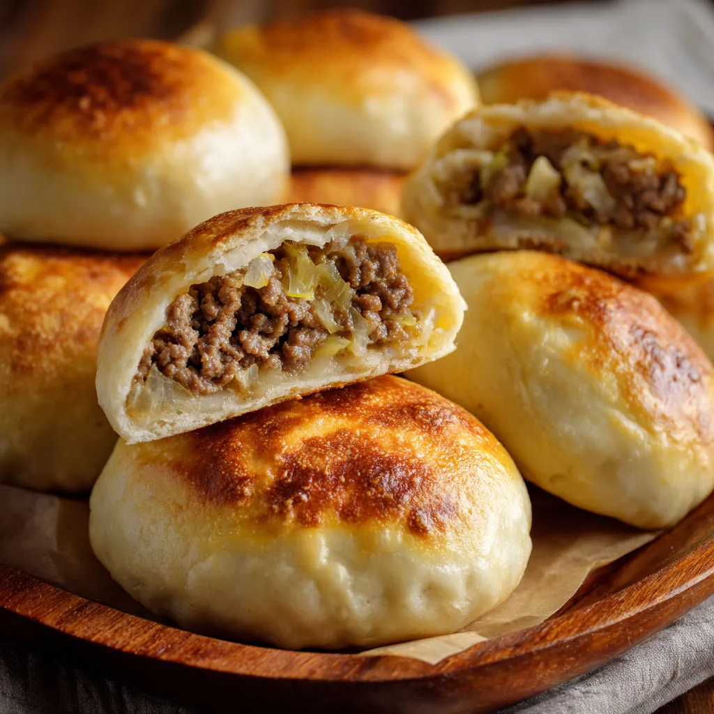 Easy Frozen Bread Dough Beef and Cabbage Rollups
