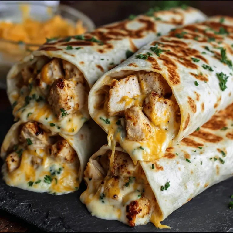 Garlic Chicken Wraps with Cheesy Goodness