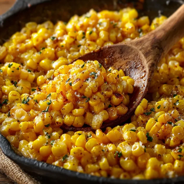Golden Corn with Honey Butter in Cast Iron Skillet