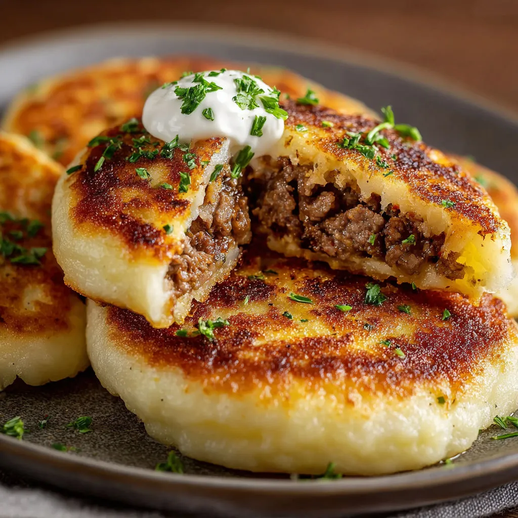 Golden Crispy Potato Pancakes with Savory Stuffing