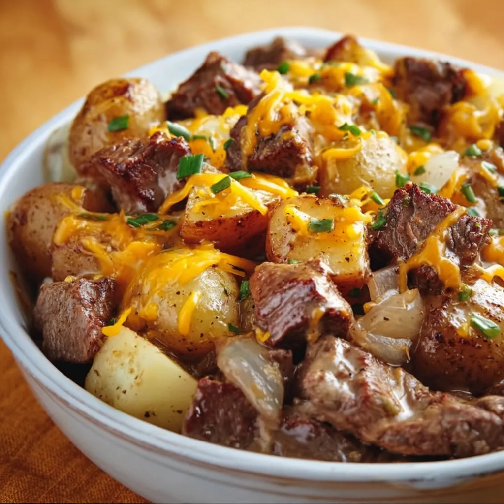 Hearty Crockpot Steak and Potato Casserole