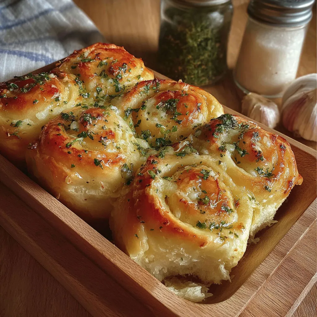 Homemade Buttery Cheese Garlic Rolls Recipe