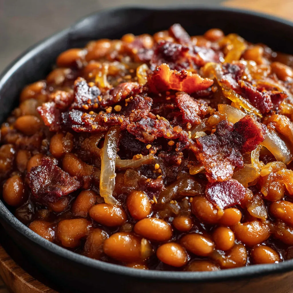 Irresistible Maple Bourbon Baked Beans