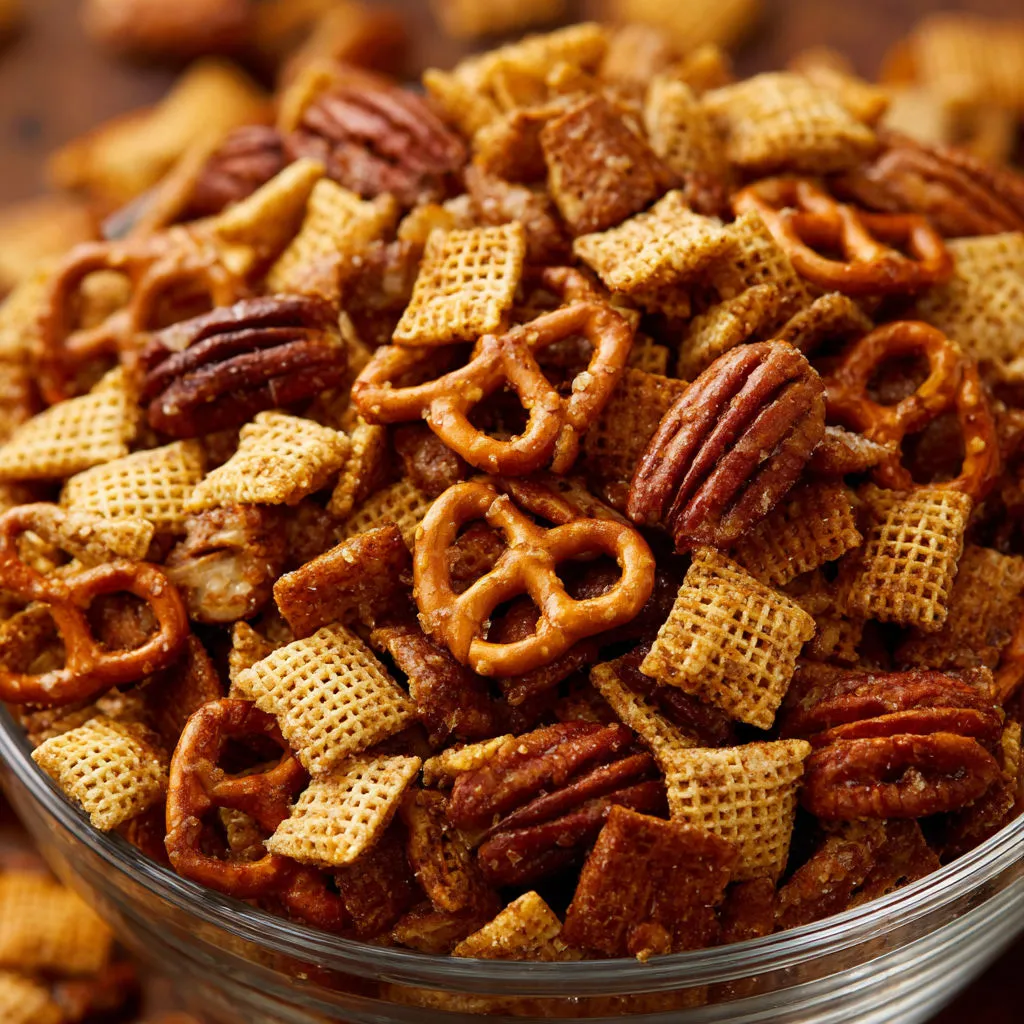 Irresistible Pecan Praline Snack Mix